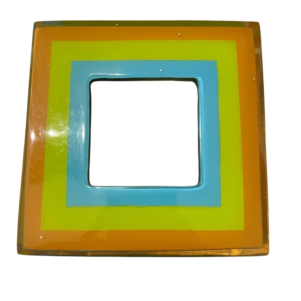 Chroma Works Retro Acrylic Blue Green Orange White Tissue Box Cover